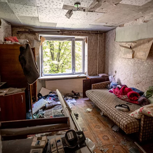 Ryöstetty ja tuhottu ukrainalaiskoti