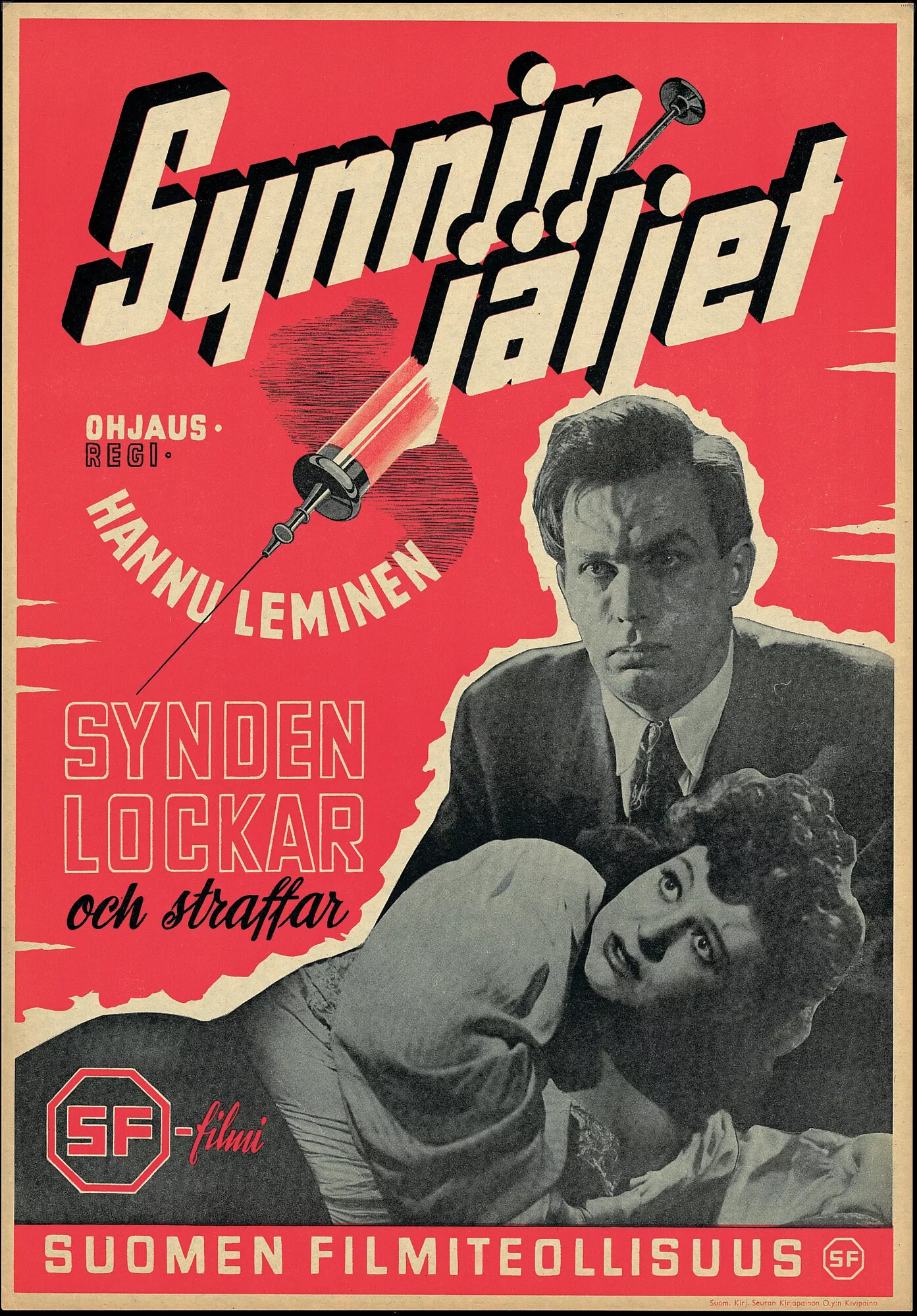 Elokuvassa Synnin jäljet (1946) peloteltiin sukupuoli­tartunnan vaaroilla.