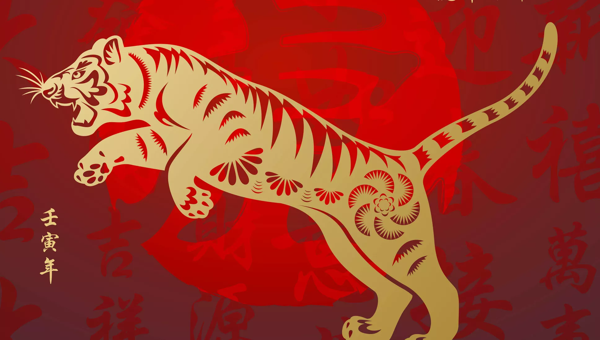 Tiikeri on yksi eläinmerkki. Kiinalainen horoskooppi sisältää 12 horoskooppimerkkiä.