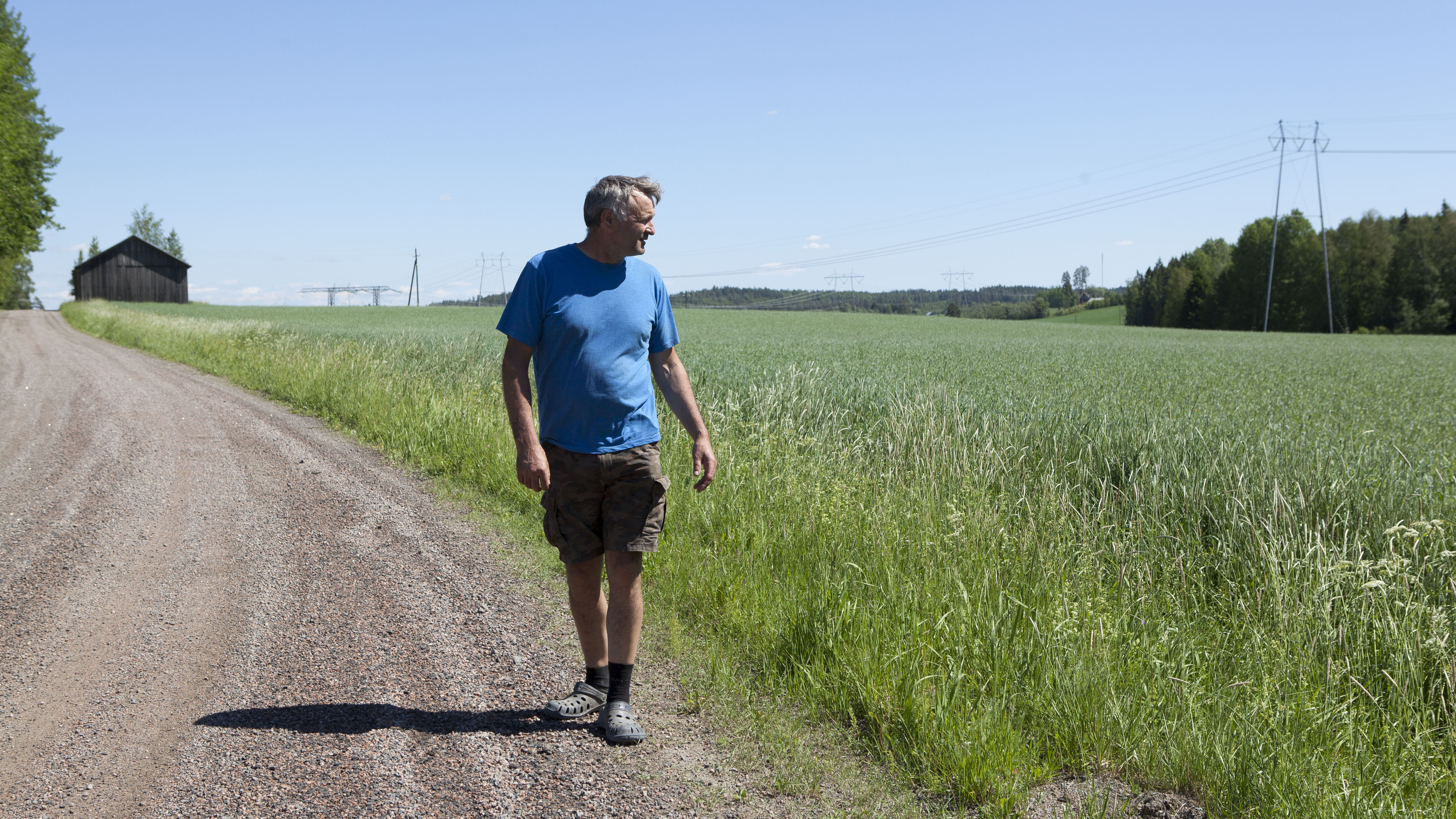 Hannu Rinnekarin tilalla on levitetty kipsiä yhteensä noin 15 hehtaarille peltoa.