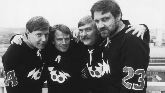 Viihteen ammattilaiset vuonna 1978: Heikki Kahila, Matti Kuusla, Aarre Elo ja Jukka Virtanen.