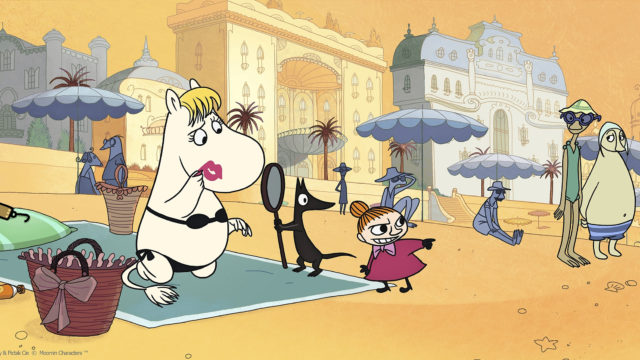 Animaatio Muumit Rivieralla (ruots. Muminfamiljen på Rivieran, engl. Moomins on the Riviera) ilmestyi vuonna 2014.