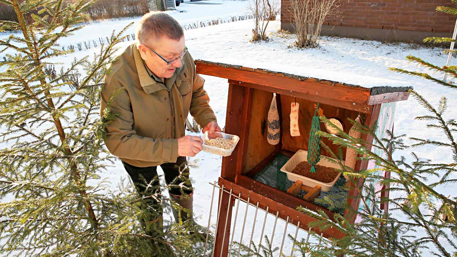 Risto Soljennon ruokintapaikka on Kerimäen keskustan tiaisille tuttu paikka jo monen vuoden ajalta.