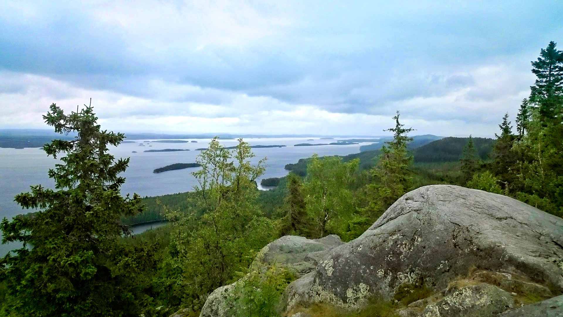 Ukko-Kolin huipulta voi ihailla Suomen yhtä kuvatuimmista maisemista.