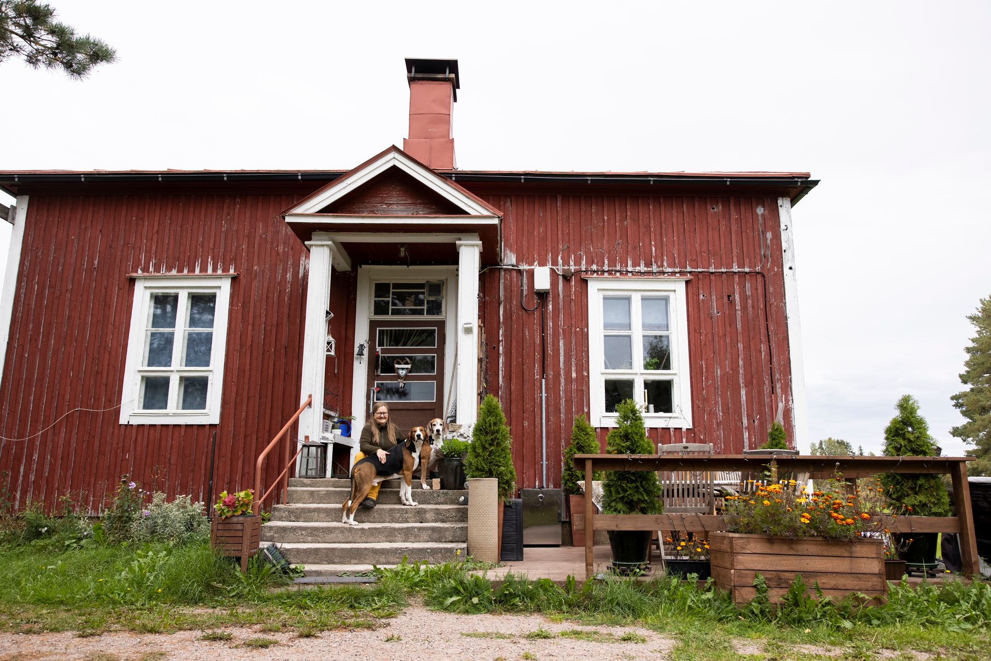 Vaikka Virpi ja Esa viihtyvät vuokralla vanhan koulun asunnossa, suunnitelmissa on hankkia oma talo. © Tommi Tuomi