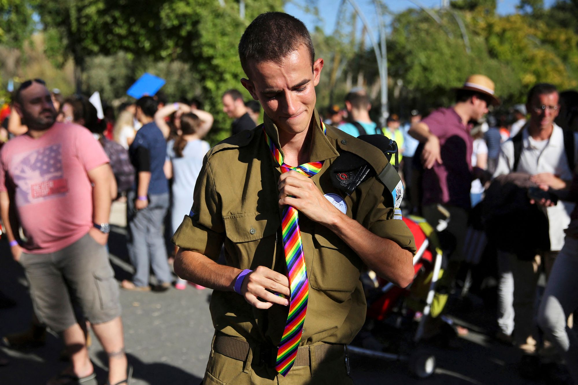 Sotilaiden osallistuminen Pride-marsseille on iso osa Israelin propagandatyötä. Sillä tietoisesti ärsytetään Israelia vastustavia palestiinalaisia ja arabimaita, joissa sateenkaariaatteita ei suvaita. © MvPhotos