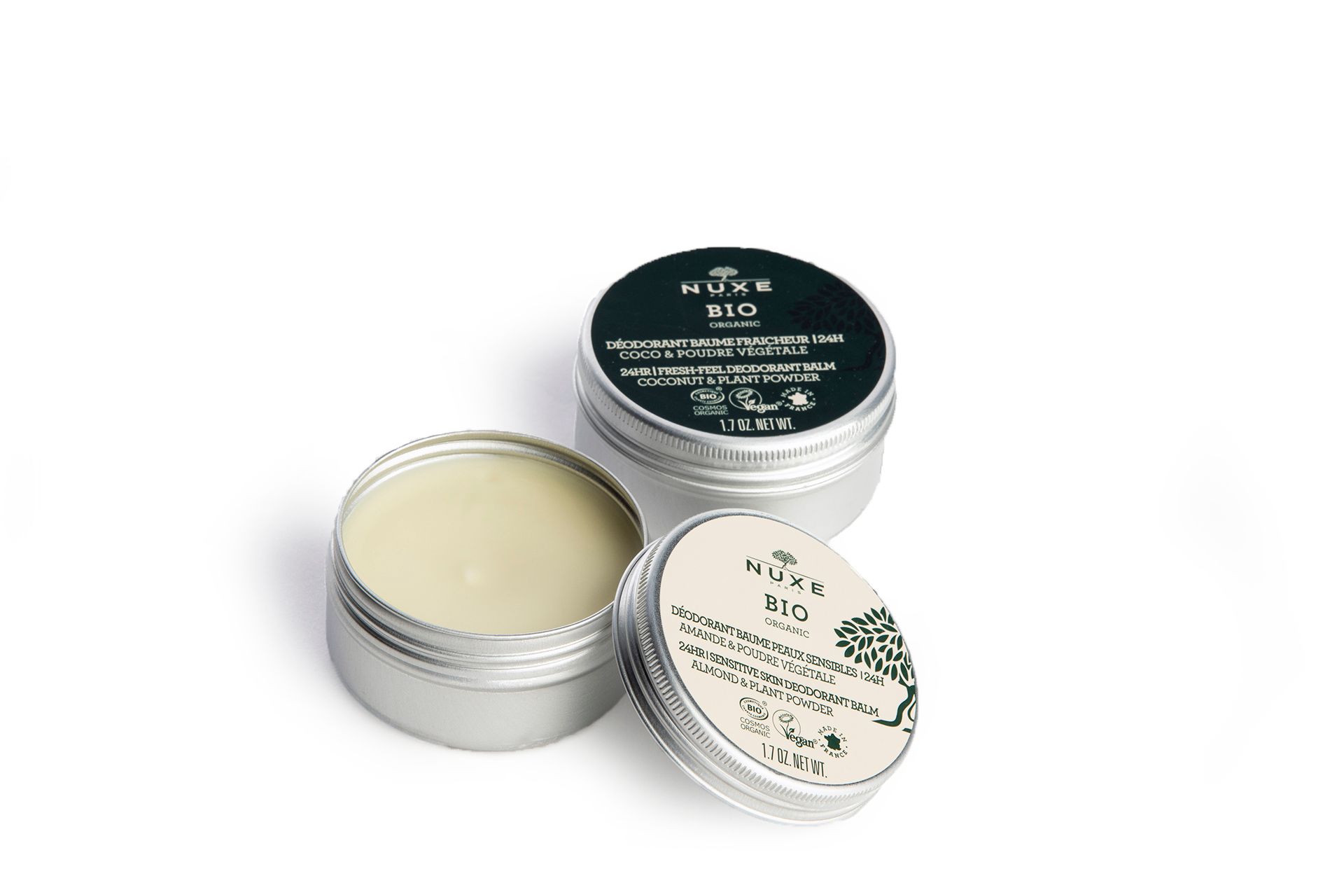 Mantelia ja kookosta sisältävä Nuxe Bio-organic -deodorantti on voiteen muodossa ja sopii herkällekin iholle. 12,95 €. © Tommi Tuomi