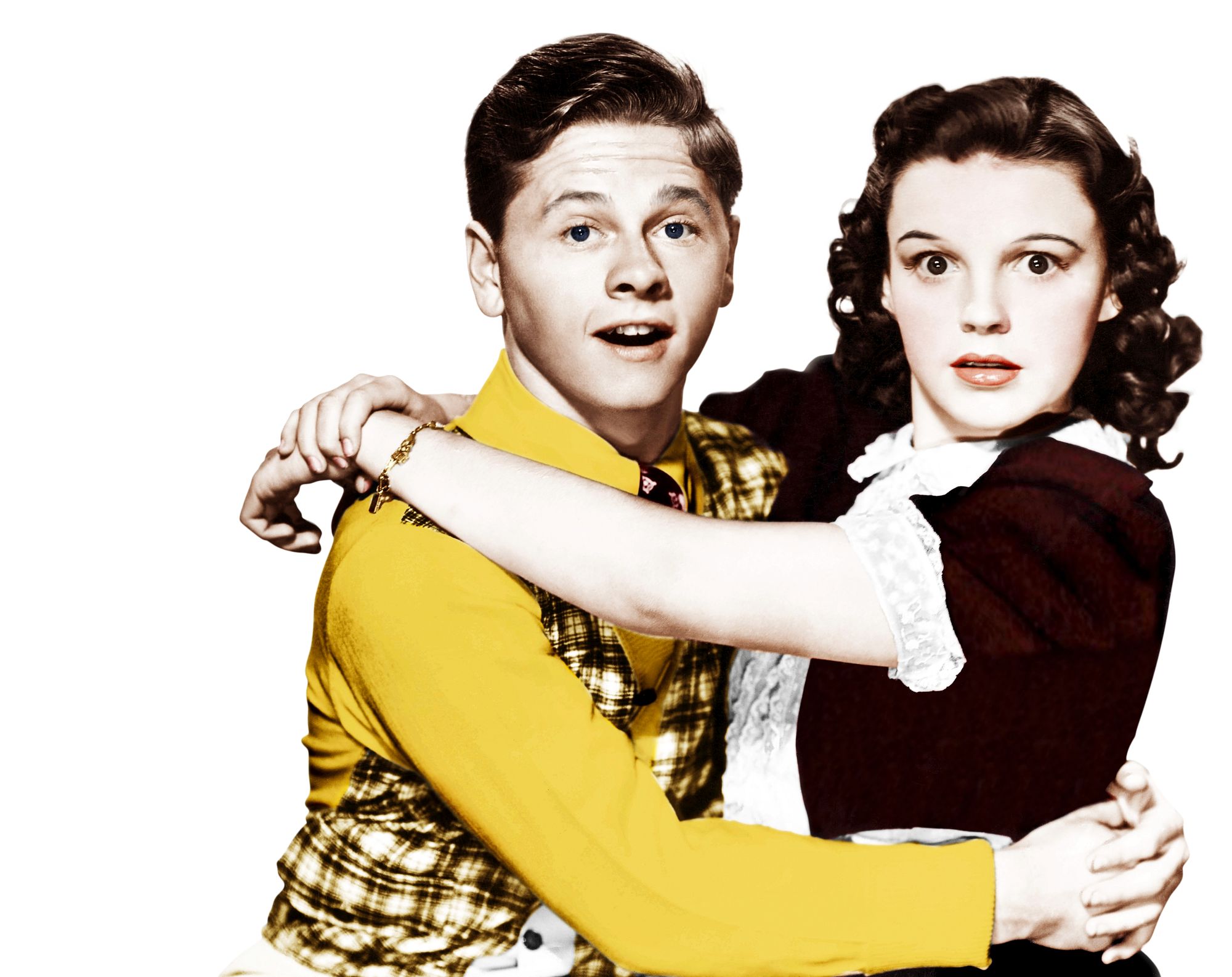 ”Amerikan kullanmurut” Judy Garland ja Mickey Rooney elokuvan Andy Hardy, tyttöjen sankari (1938) mainosjulisteessa. © Everett/MVPhotos