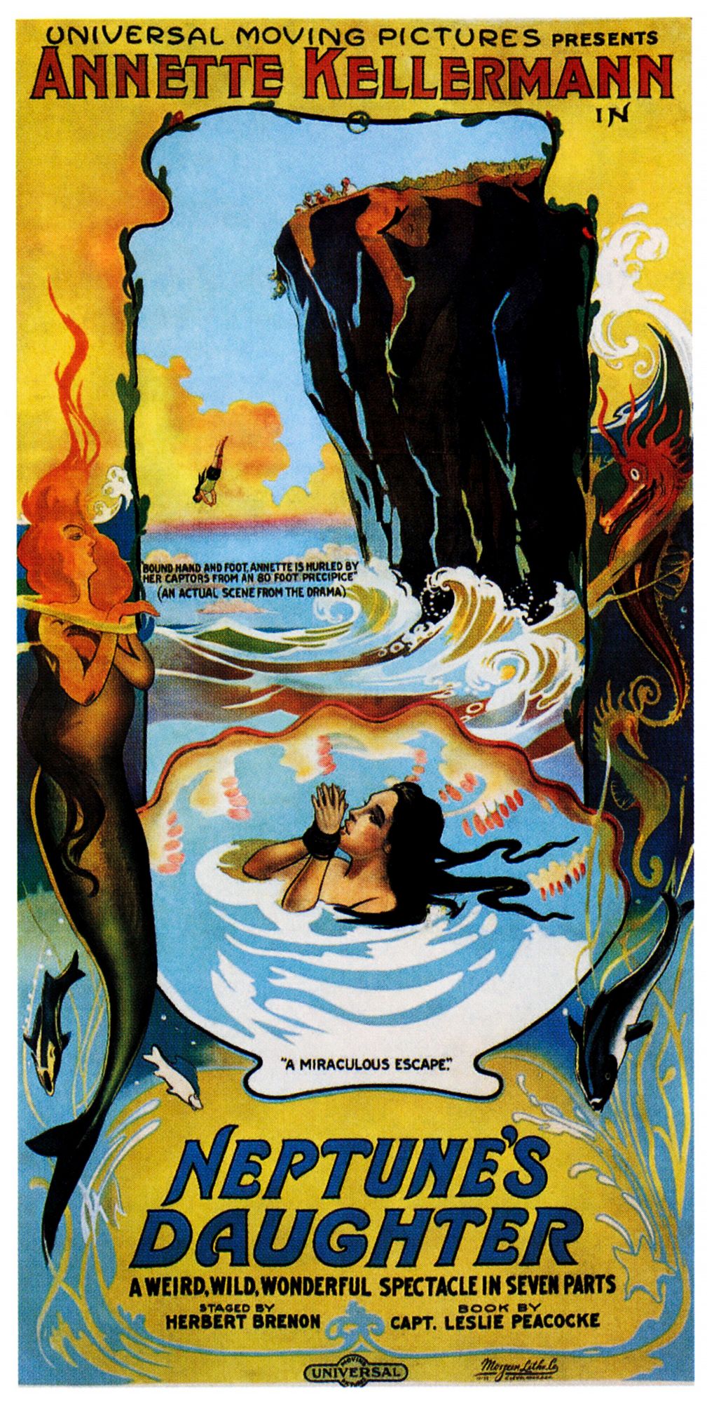 Fantasiaelokuvan Neptune’s Daughter mainosjuliste vuodelta 1914. © Courtesy Everett Collection