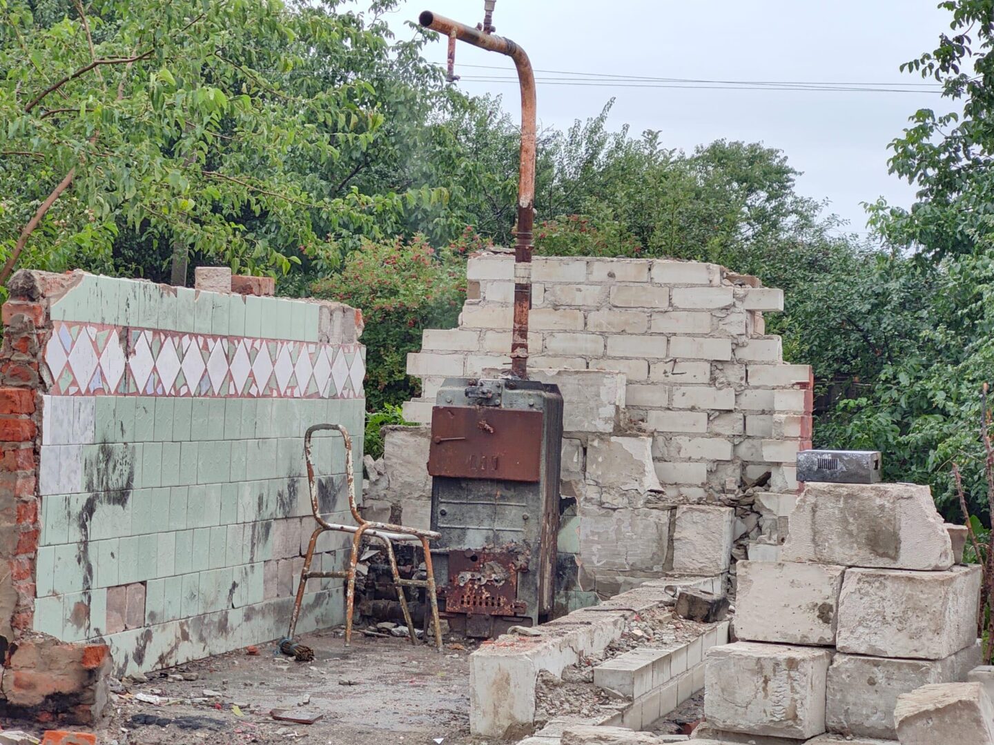 Venäläisten tuhoama koti Ukrainassa