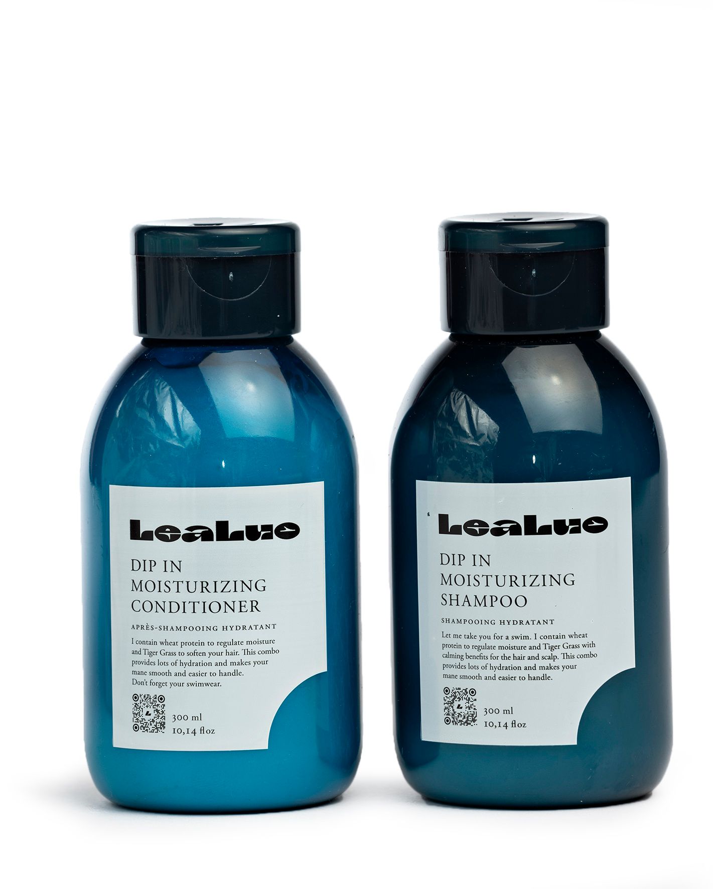  Kuivia hiuksia kosteuttavat LeaLuo-sampoo ja -hoitoaine. 300 ml 22 e/kpl.  © Tommi Tuomi